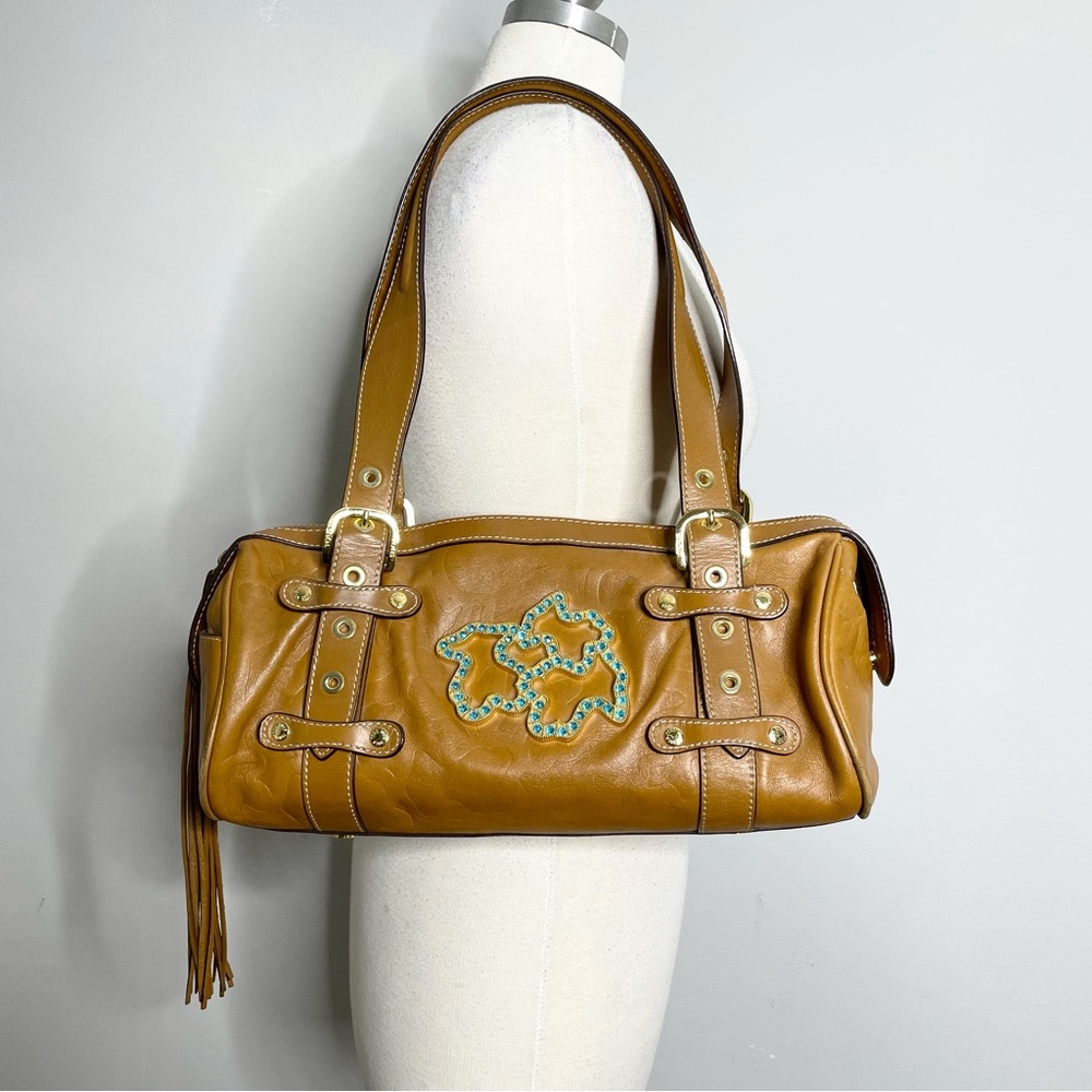 SOLD‼️ TOUS Bear Signature Leather Barrel Tassel Shoulder Bag - Picture 2 of 14